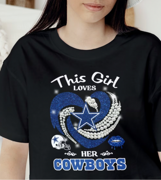 This Girl Loves Her Cowboys DTF Transfers