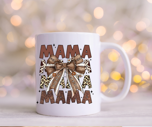 Football Mama Bow UV Decals