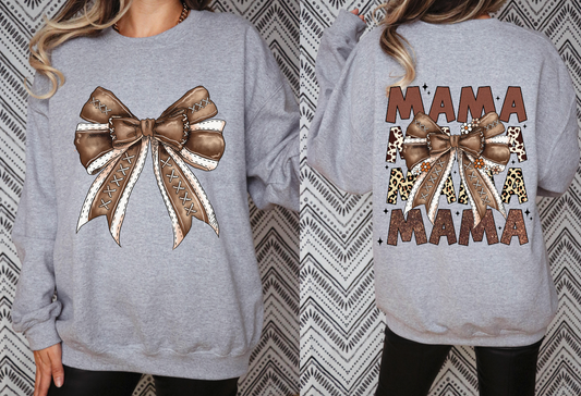 Football Mama Bow Front and Back DTF Transfers