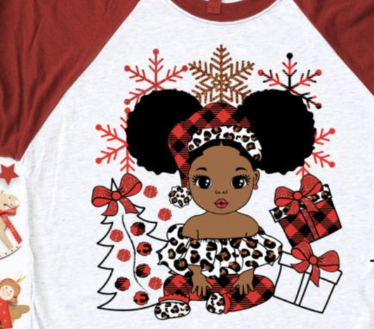 Little Afro Girl Christmas  Transfer