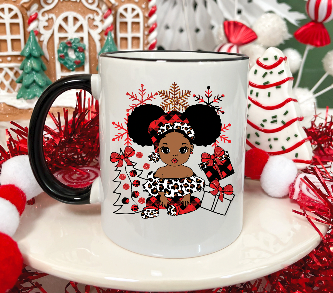 Little Afro Girl Christmas UV Decals