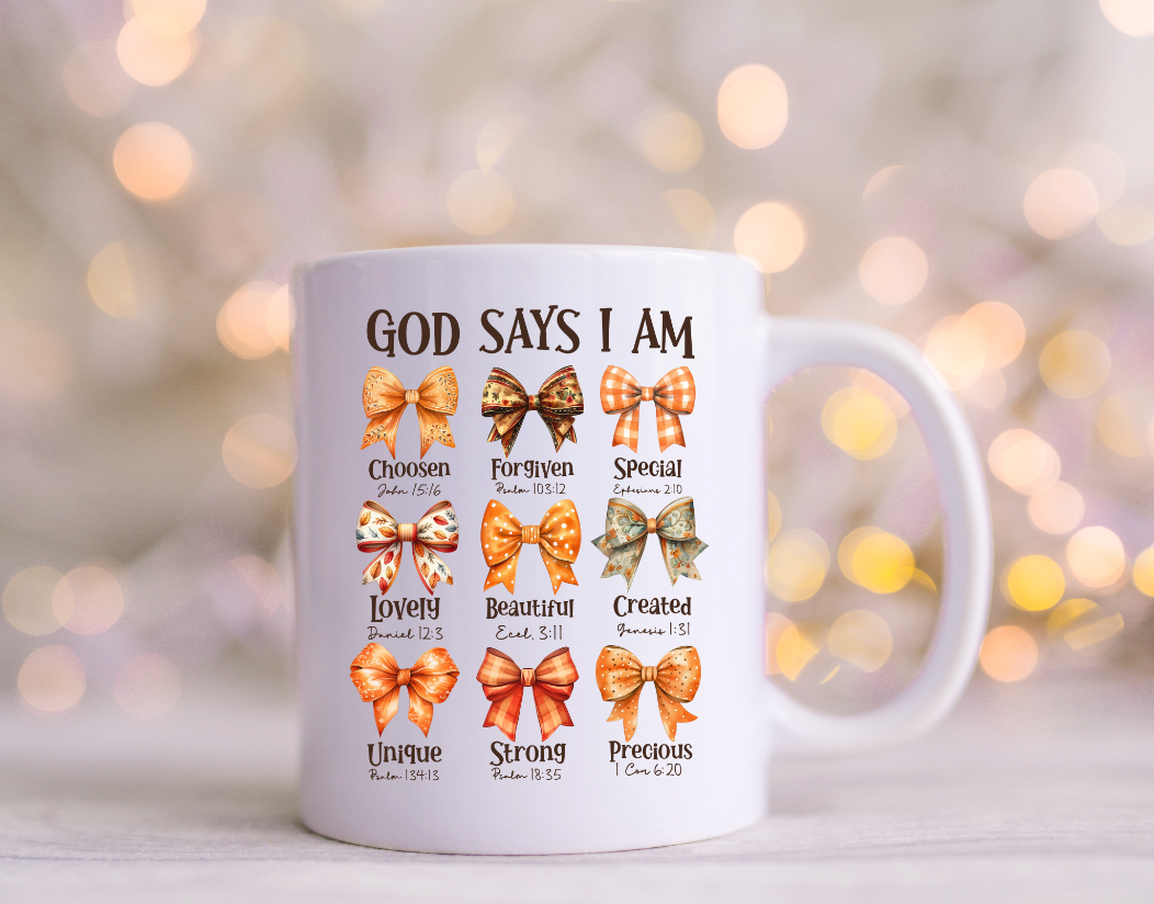 God Says I Am  Coquette Bow  UV Decals