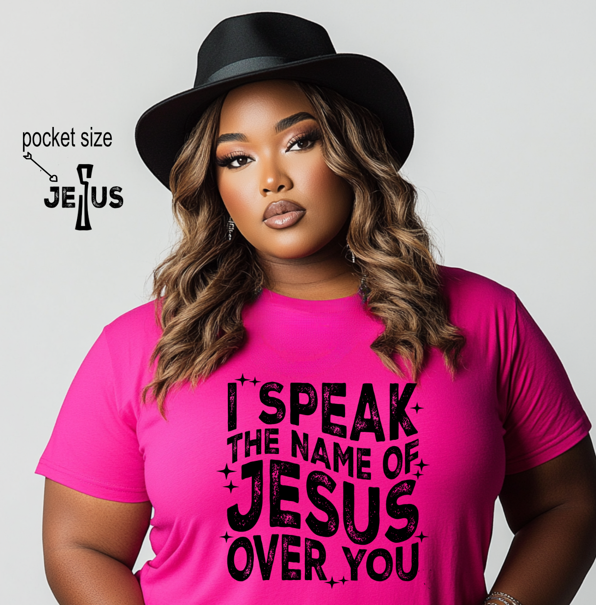 I speak the Name of Jesus Over You (Pocket or Chest) Screen Print