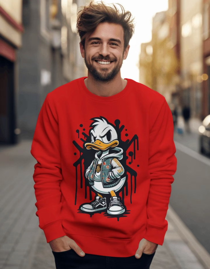 Streetwear Cartoon Duck Transfer