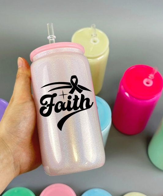 Faith with Cancer Ribbon UV Decals