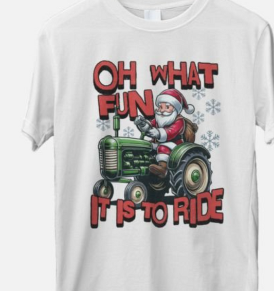 Farm Santa Tractor Christmas  DTF Transfer