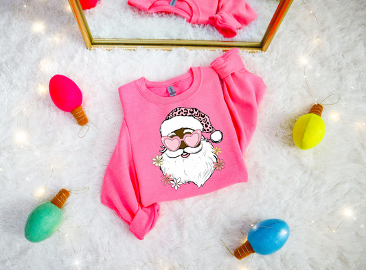African American Pink Santa Claus Retro DTF Transfer