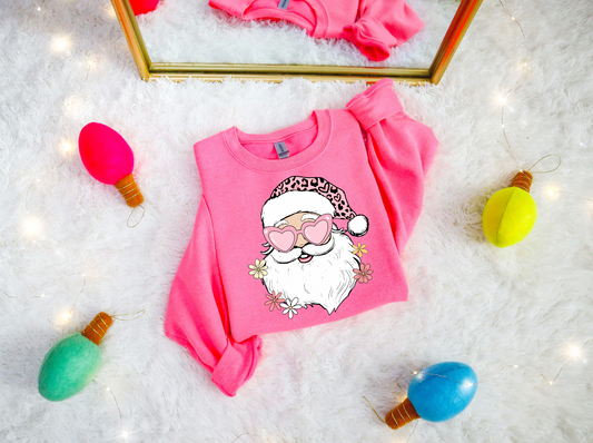 Pink Santa Claus Retro DTF Transfer