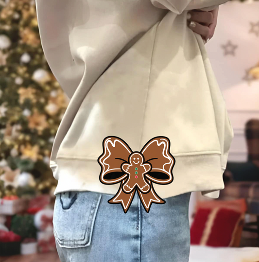 Gingerbread Bow  5.5 inch Viral Bow DTF Transfer