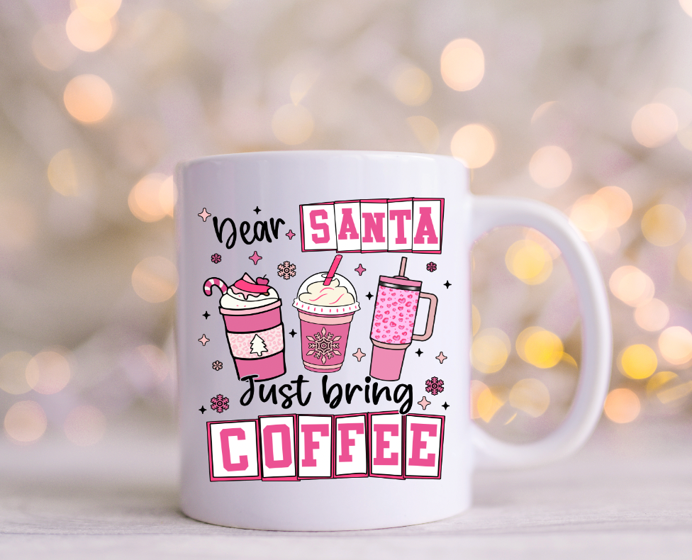 Retro Santa Christmas Coffee UV  Decal