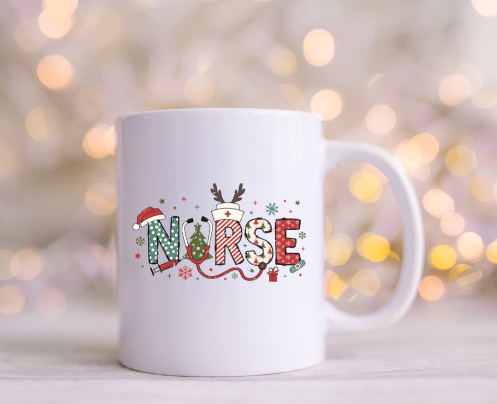 Nurse  Xmas Letters Doodle UV  Decal