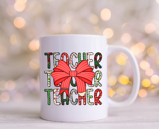 Coquette Christmas Teacher UV  Decal