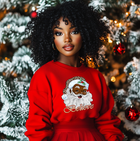 Believe Black Santa DTF Transfer