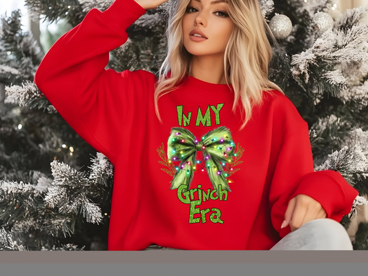 In My Grinch Era with Green Bow DTF Transfer