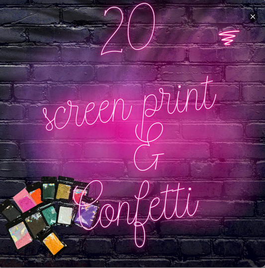 20 Screen Print and 1 Coordinating Confetti Pack