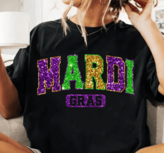 Mardi Gras Glitter DTF  Transfer