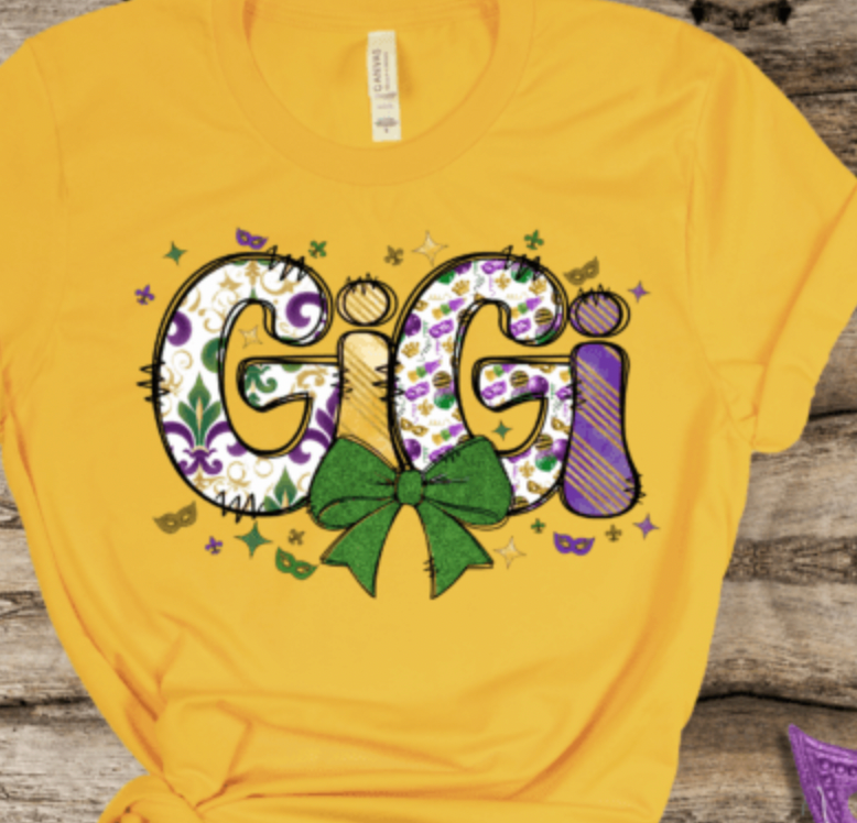 Mardi Gras GiGi , Coquette Bow DTF Transfer