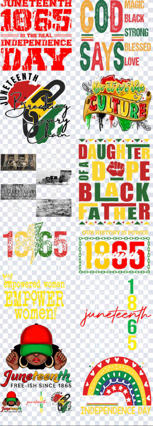 22x 60 Juneteenth 1  Gang Sheet  Transfer