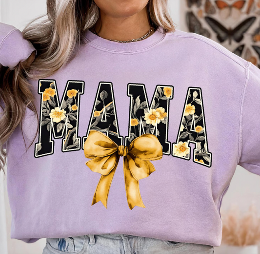 Yellow Floral Mama Coquette  DTF Transfer