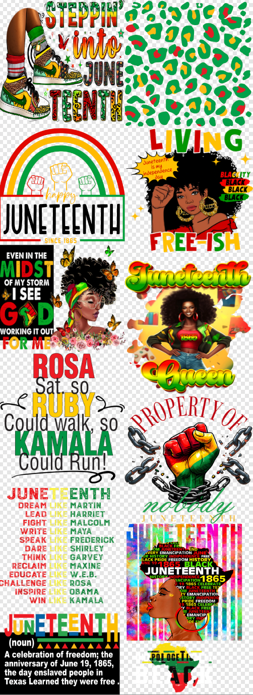 22x 60 Juneteenth 3   Gang Sheet  Transfer