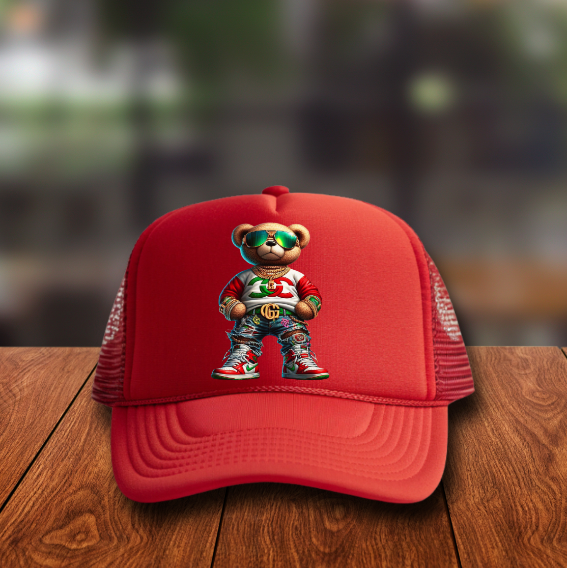 Designer Teddy Bear  3 inch Hat Transfers