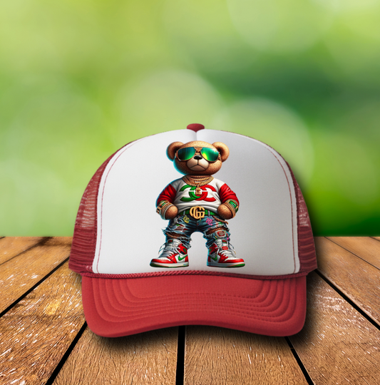 Designer Teddy Bear  3 inch Hat Transfers