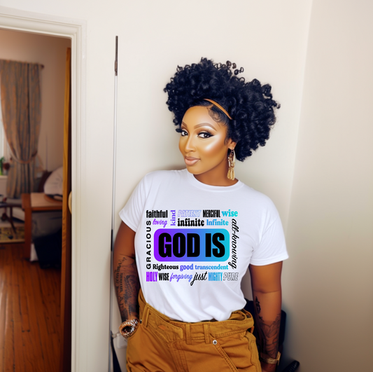 PURPLE OMBRE GOD IS DTF Transfer
