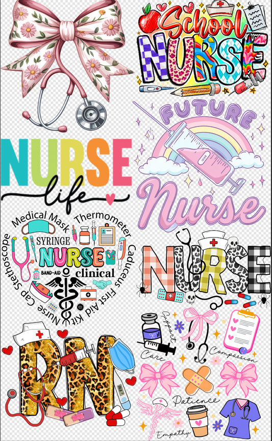 22x36 Nurse 1   Gang Sheet Transfers