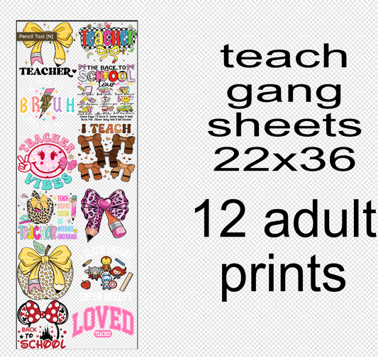 22x36 Teacher 3.0 Gang Sheet Transfers