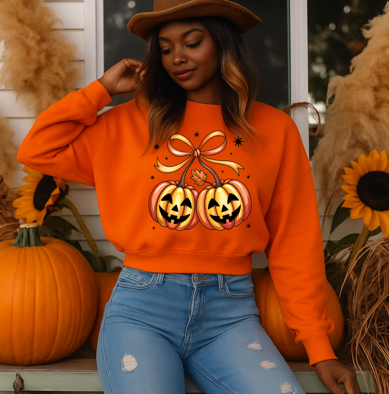 Coquette Pumpkin Cherries Autumn DTF Transfer