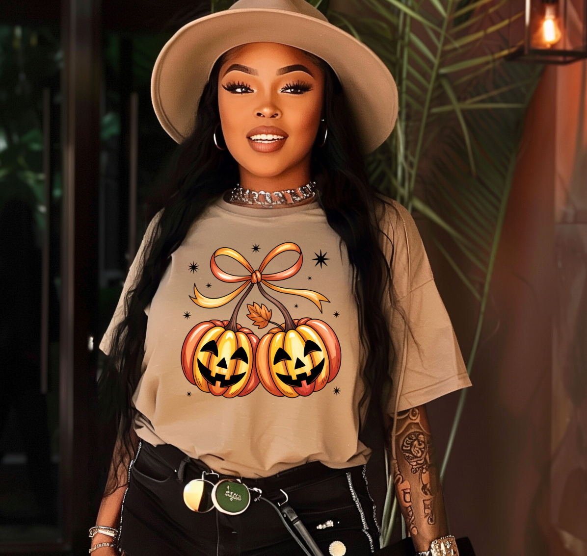 Coquette Pumpkin Cherries Autumn DTF Transfer