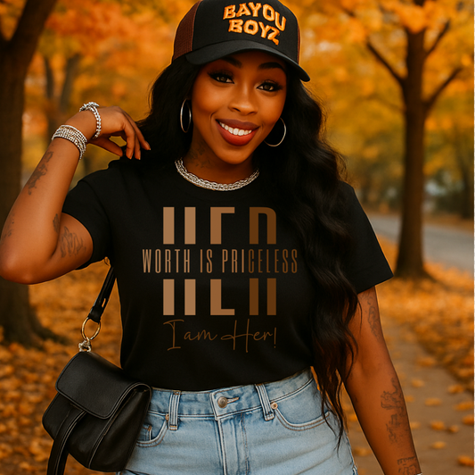 Her worth is Priceless Her is me  DTF Transfer