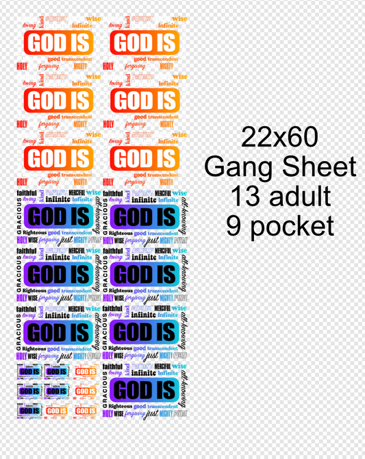 22x60 God is Mix DTF Gang Sheet