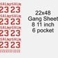 Red 22x48 Psalm 23  Gang Sheet Transfer