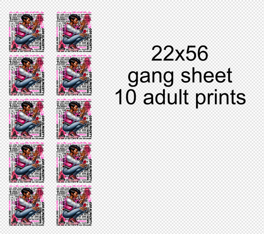 22x56 Joy to the Lord  DTF Gang Sheet