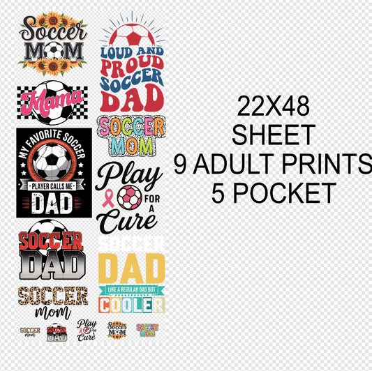 Soccer 1 22x48 Gang Sheet Transfer