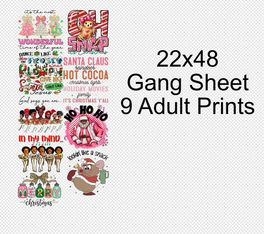 22x48 Christmas  Gang Sheet Volume 1 Transfer