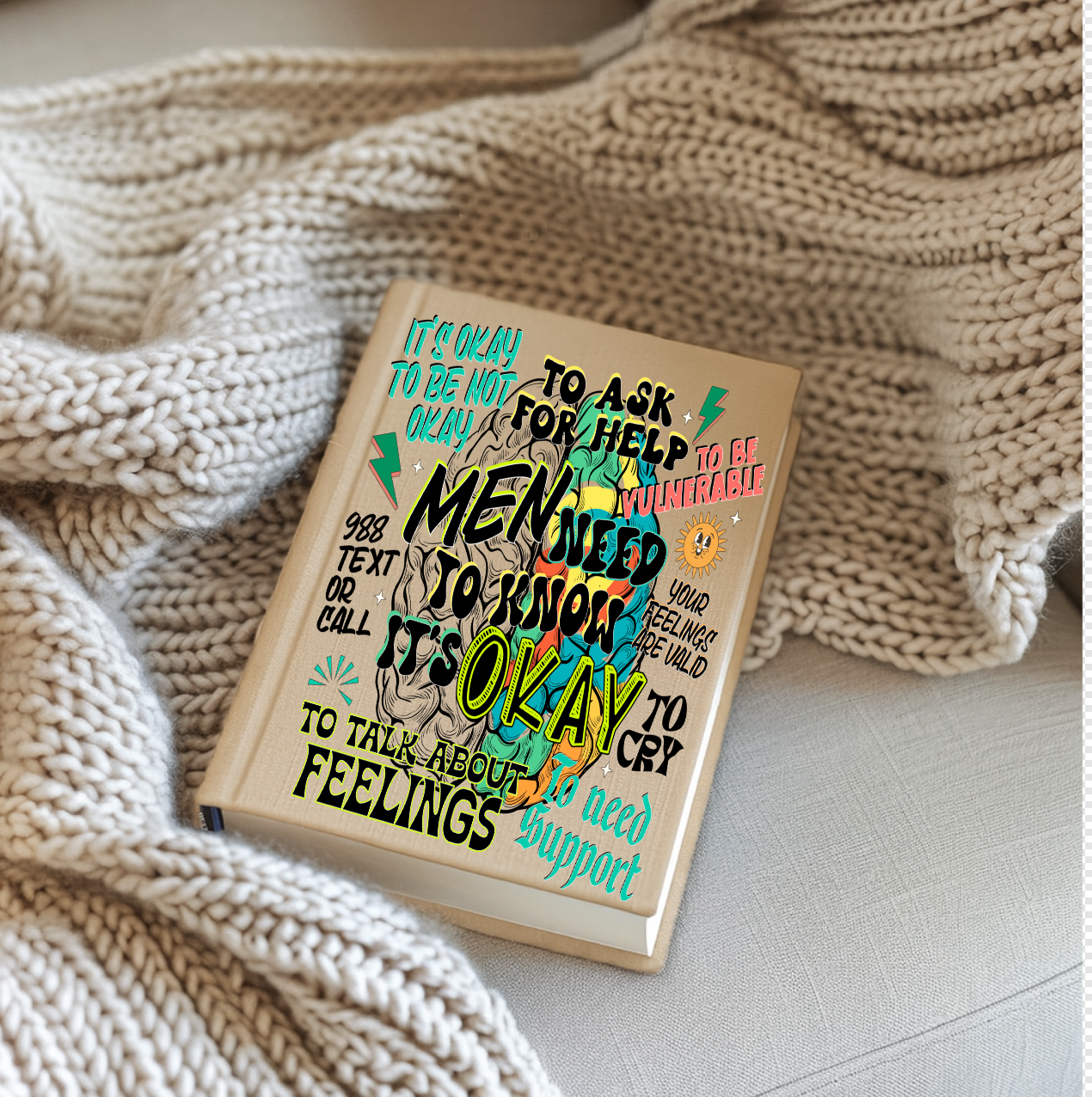 Men Mental Health  UV Decal FOR JOURNALS