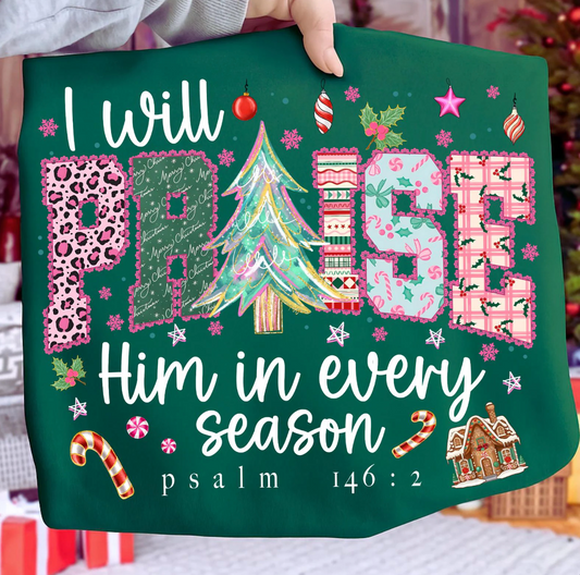 I will Praise Him in Every Season DTF Transfers