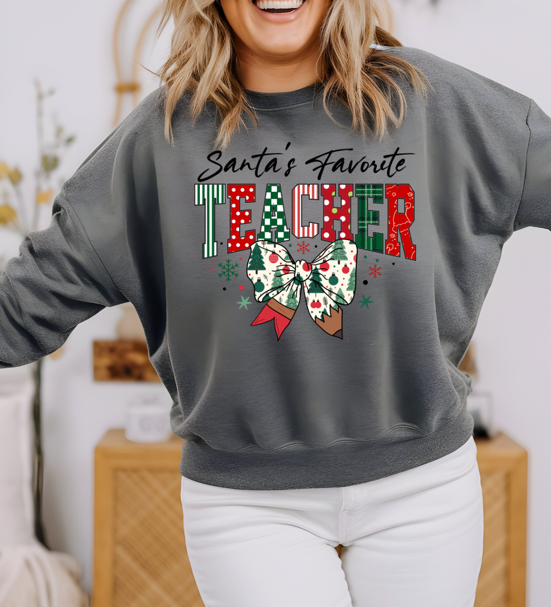 Santa's Favorite Teacher DTF Transfers