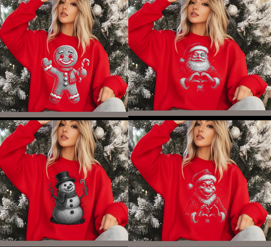 Vintage Classic Christmas  Bundle 4 Prints DTF  Transfers