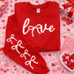 Love Bow Trendy Valentines Day Screen Print with Sleeves, Screen Print