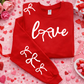 Love Bow Trendy Valentines Day Screen Print with Sleeves, Screen Print