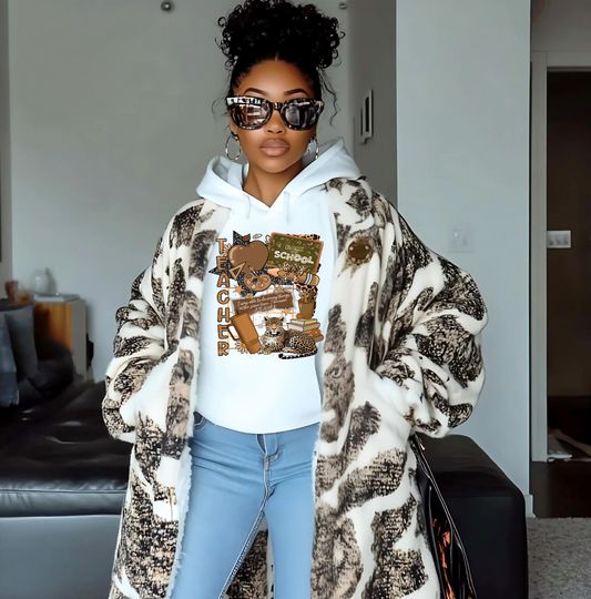 Teacher Life, Popular Collage Checkered DTF Transfers