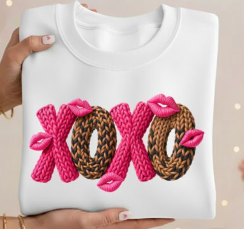 Yarn Crochet Xo Xo DTF Transfers, Valentines Day, Love