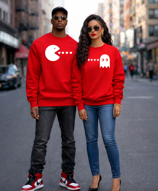 Couple Pac ManSingle Color Screen Prints | Hot Peel One Color for T-Shirt and more / Valentines Day