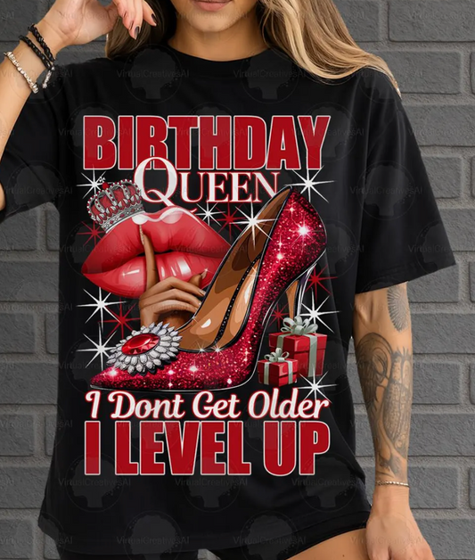 Birthday Queen I Don't Get Older I Level Up DTF Transfer
