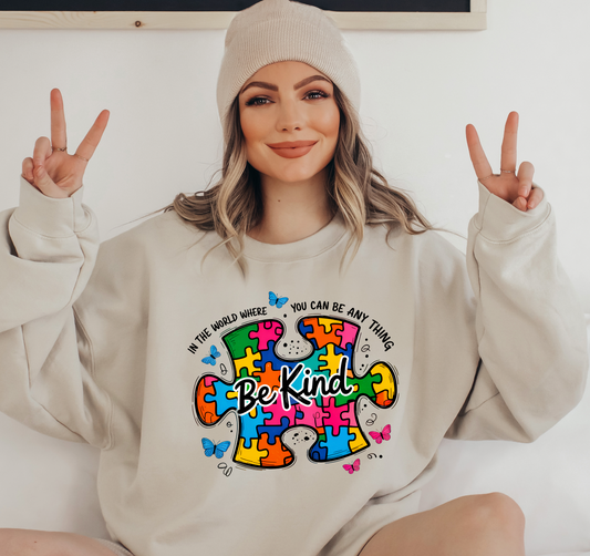 BE KIND DTF TRANSFERS , HEAT TRANSFERS, AUTISM