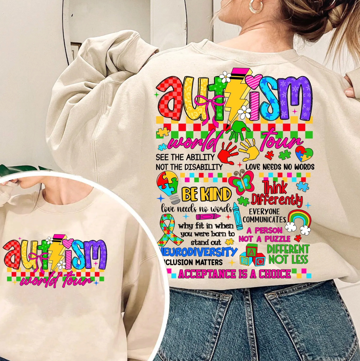 Autism World Tour DTF Transfers, Heat Transfer, Autism