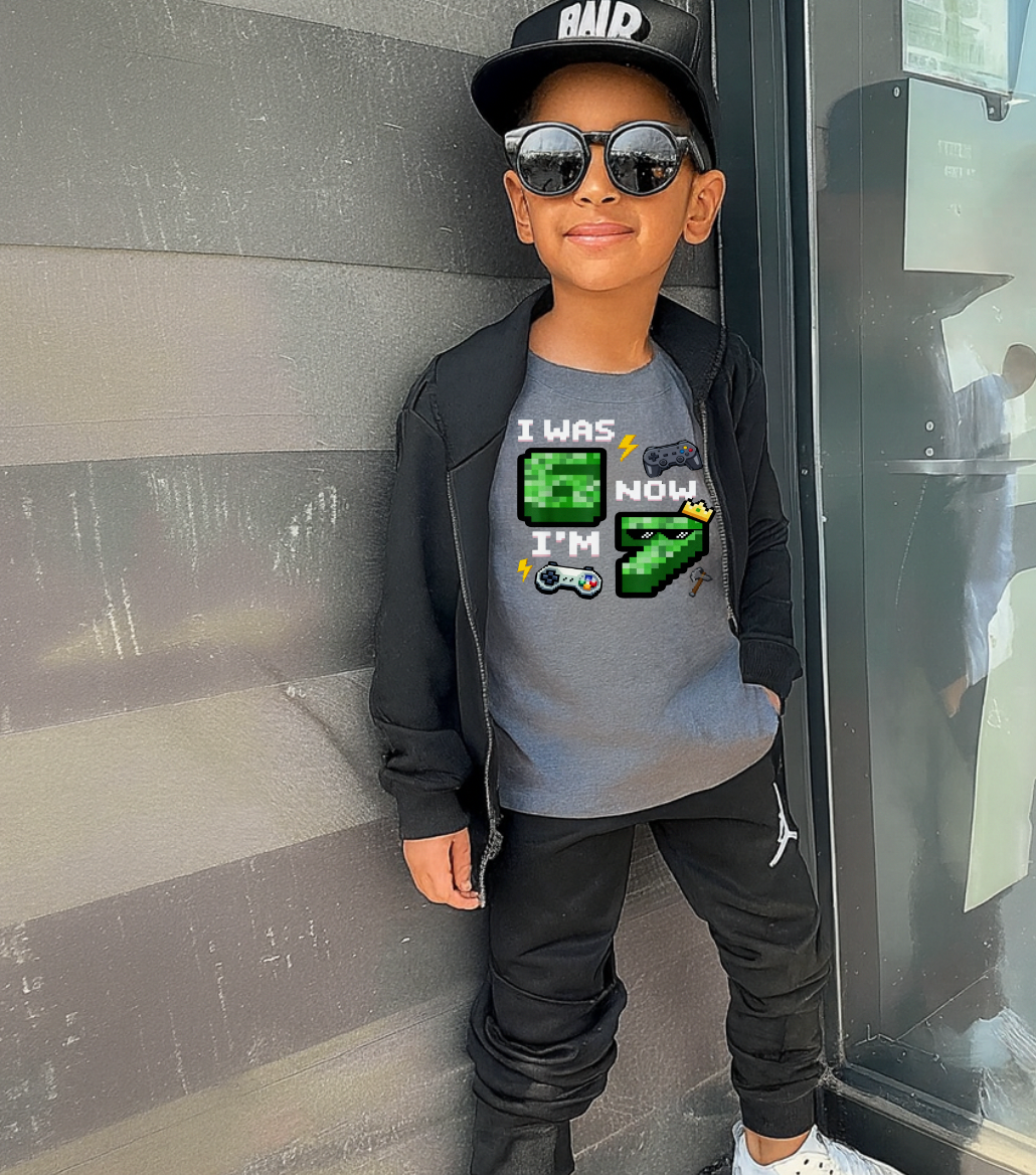 I Was 6 Now I Am 7  Gamer  DTF Transfer